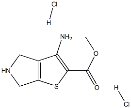 Methyl 3-amino-5,6-dihydro-4H-thieno[2,3-c]pyrrole-2-carboxylate dihydrochloride Struktur