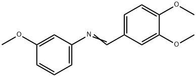 N-(3,4-dimethoxybenzylidene)-3-methoxyaniline Struktur