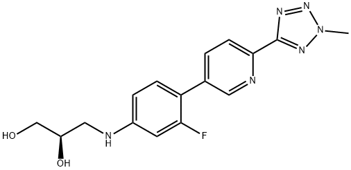 (R)-3-((3-fluoro-4-(6-(2-methyl-2H-tetrazol-5-yl)pyridin-3-yl) phenyl)amino)propane-1,2-diol Struktur