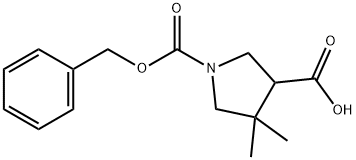 1-Cbz-4,4-Dimethyl-pyrrolidine-3-carboxylic acid Struktur