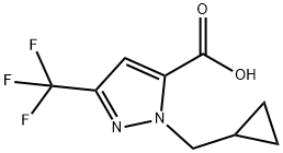 1-(Cyclopropylmethyl)-3-(trifluoromethyl)-1H-pyrazole-5-carboxylic acid Struktur