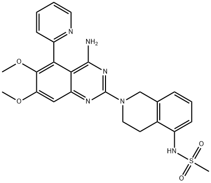 N-{2-(4-Amino-6,7-dimethoxy-5-(2-pyridyl)quinazolin-2-yl)-1,2,3,4-tetrahydro-5-isoquinolyl}methanesulfonamide 結(jié)構(gòu)式