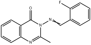 3-[(2-Fluoro-benzylidene)-amino]-2-methyl-3H-quinazolin-4-one Struktur