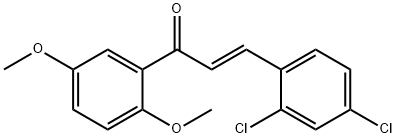 (2E)-3-(2,4-dichlorophenyl)-1-(2,5-dimethoxyphenyl)prop-2-en-1-one Struktur