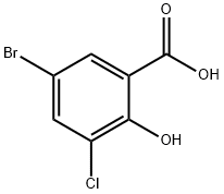 Benzoic acid,5-bromo-3-chloro-2-hydroxy- Struktur