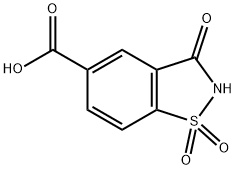 1,2-BENZISOTHIAZOLE-5-CARBOXYLIC ACID, 2,3-DIHYDRO-3-OXO-, 1,1-DIOXIDE Struktur