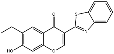 3-(benzo[d]thiazol-2-yl)-6-ethyl-7-hydroxy-4H-chromen-4-one Struktur