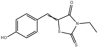 (Z)-3-ethyl-5-(4-hydroxybenzylidene)-2-thioxothiazolidin-4-one Struktur