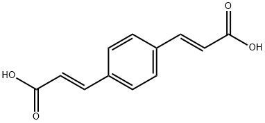 (E)-3-[4-[(E)-2-carboxyethenyl]phenyl]prop-2-enoic acid Struktur