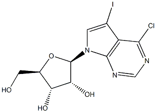 7H-Pyrrolo[2,3-d]pyrimidine,4-chloro-5-iodo-7-b-D-ribofuranosyl- Struktur