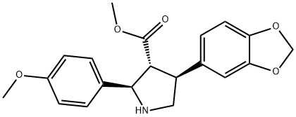 Methyl 4-(benzo[d][1,3]dioxol-5-yl)-2-(4-methoxyphenyl)pyrrolidine-3-carboxylate Struktur