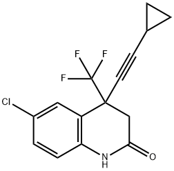 6-chloro-4-(2-cyclopropylethynyl)-4-(trifluoromethyl)-1,3-dihydroquinolin-2-one Struktur