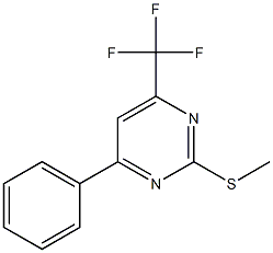 Pyrimidine, 2-(methylthio)-4-phenyl-6-(trifluoromethyl)- Struktur