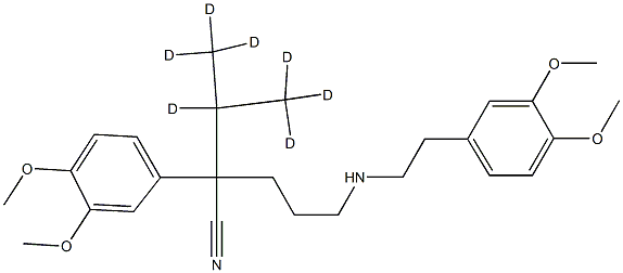 2-(3,4-dimethoxyphenyl)-5-[2-(3,4-dimethoxyphenyl)ethylamino]-2-(1,1,1,2,3,3,3-heptadeuteriopropan-2-yl)pentanenitrile Struktur