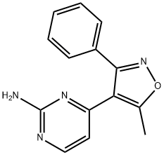 2-Pyrimidinamine, 4-(5-methyl-3-phenyl-4-isoxazolyl)- Struktur