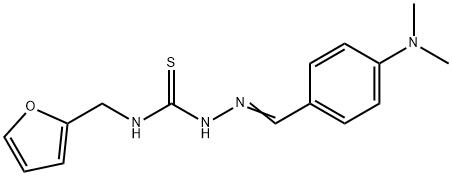 (E)-2-(4-(dimethylamino)benzylidene)-N-(furan-2-ylmethyl)hydrazine-1-carbothioamide Struktur