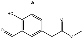 methyl 2-(3-bromo-5-formyl-4-hydroxyphenyl)acetate Struktur