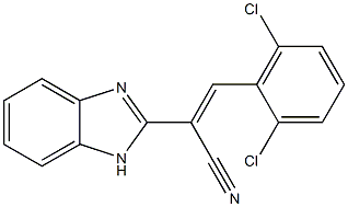 2-(1H-Benzoimidazol-2-yl)-3-(2,6-dichloro-phenyl)-acrylonitrile Struktur