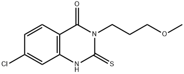 7-chloro-3-(3-methoxypropyl)-2-thioxo-2,3-dihydroquinazolin-4(1H)-one Struktur