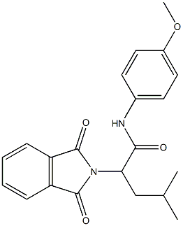 2-(1,3-dioxoisoindolin-2-yl)-N-(4-methoxyphenyl)-4-methylpentanamide Struktur