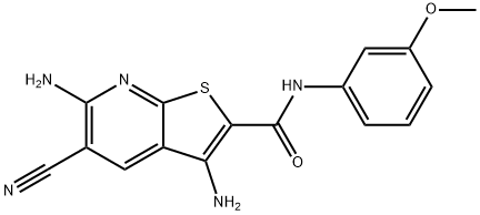 3,6-diamino-5-cyano-N-(3-methoxyphenyl)thieno[2,3-b]pyridine-2-carboxamide Struktur