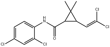 N-(2,4-dichlorophenyl)-3-(2,2-dichlorovinyl)-2,2-dimethylcyclopropane-1-carboxamide Struktur