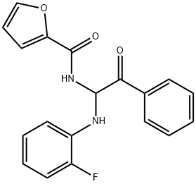 N-(1-((2-fluorophenyl)amino)-2-oxo-2-phenylethyl)furan-2-carboxamide Struktur