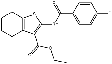 ethyl 2-(4-fluorobenzamido)-4,5,6,7-tetrahydrobenzo[b]thiophene-3-carboxylate Struktur