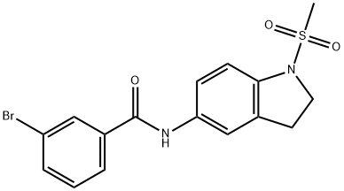 3-bromo-N-[1-(methylsulfonyl)-2,3-dihydro-1H-indol-5-yl]benzamide Struktur