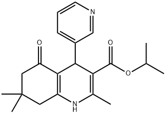 isopropyl 2,7,7-trimethyl-5-oxo-4-(pyridin-3-yl)-1,4,5,6,7,8-hexahydroquinoline-3-carboxylate Struktur