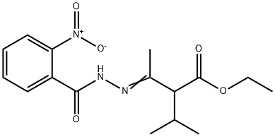 ethyl 2-isopropyl-3-[(2-nitrobenzoyl)hydrazono]butanoate Struktur