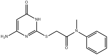 2-[(6-amino-4-oxo-1H-pyrimidin-2-yl)sulfanyl]-N-methyl-N-phenylacetamide Struktur