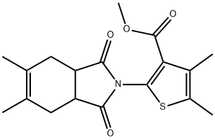 methyl 2-(5,6-dimethyl-1,3-dioxo-1,3,3a,4,7,7a-hexahydro-2H-isoindol-2-yl)-4,5-dimethylthiophene-3-carboxylate Struktur