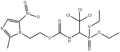 2-(2-methyl-5-nitro-1H-imidazol-1-yl)ethyl (2,2,2-trichloro-1-(diethoxyphosphoryl)ethyl)carbamate Struktur