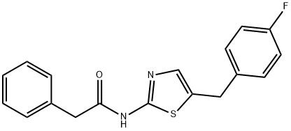 N-(5-(4-fluorobenzyl)thiazol-2-yl)-2-phenylacetamide Struktur