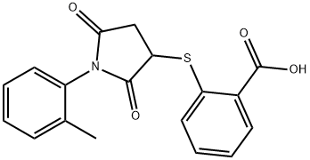 2-((2,5-dioxo-1-(o-tolyl)pyrrolidin-3-yl)thio)benzoic acid Struktur