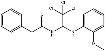 2-phenyl-N-(2,2,2-trichloro-1-((2-methoxyphenyl)amino)ethyl)acetamide Struktur