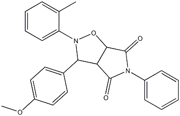 3-(4-methoxyphenyl)-5-phenyl-2-(o-tolyl)tetrahydro-4H-pyrrolo[3,4-d]isoxazole-4,6(5H)-dione Struktur