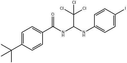 4-(tert-butyl)-N-(2,2,2-trichloro-1-((4-iodophenyl)amino)ethyl)benzamide Struktur