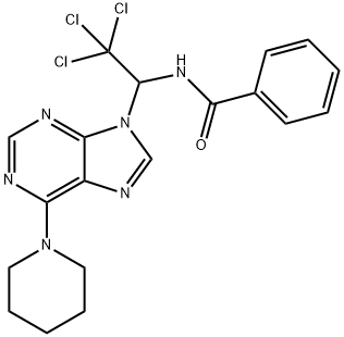 N-(2,2,2-trichloro-1-(6-(piperidin-1-yl)-9H-purin-9-yl)ethyl)benzamide Struktur