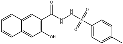 3-hydroxy-N-(4-methylbenzenesulfonyl)naphthalene-2-carbohydrazide Struktur