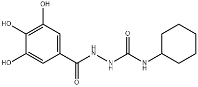 N-cyclohexyl-2-[(3,4,5-trihydroxyphenyl)carbonyl]hydrazinecarboxamide Struktur