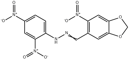 1-(2,4-dinitrophenyl)-2-[(6-nitro-1,3-benzodioxol-5-yl)methylene]hydrazine Struktur