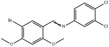 N-(5-bromo-2,4-dimethoxybenzylidene)-3,4-dichloroaniline Struktur