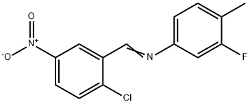 N-(2-chloro-5-nitrobenzylidene)-3-fluoro-4-methylaniline Struktur