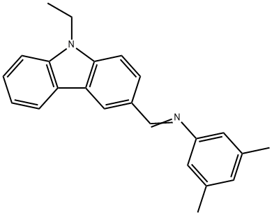 N-[(9-ethyl-9H-carbazol-3-yl)methylene]-3,5-dimethylaniline Struktur