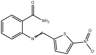 2-{[(5-nitro-2-thienyl)methylene]amino}benzamide Struktur