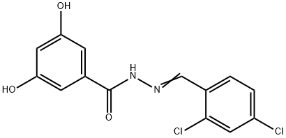 N'-(2,4-dichlorobenzylidene)-3,5-dihydroxybenzohydrazide Struktur