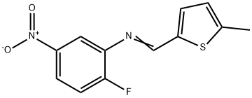 (2-fluoro-5-nitrophenyl)[(5-methyl-2-thienyl)methylene]amine Struktur