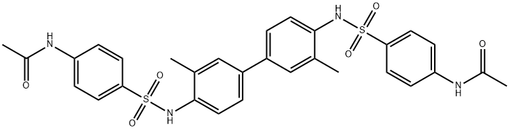 N,N'-[(3,3'-dimethyl-4,4'-biphenyldiyl)bis(iminosulfonyl-4,1-phenylene)]diacetamide Struktur